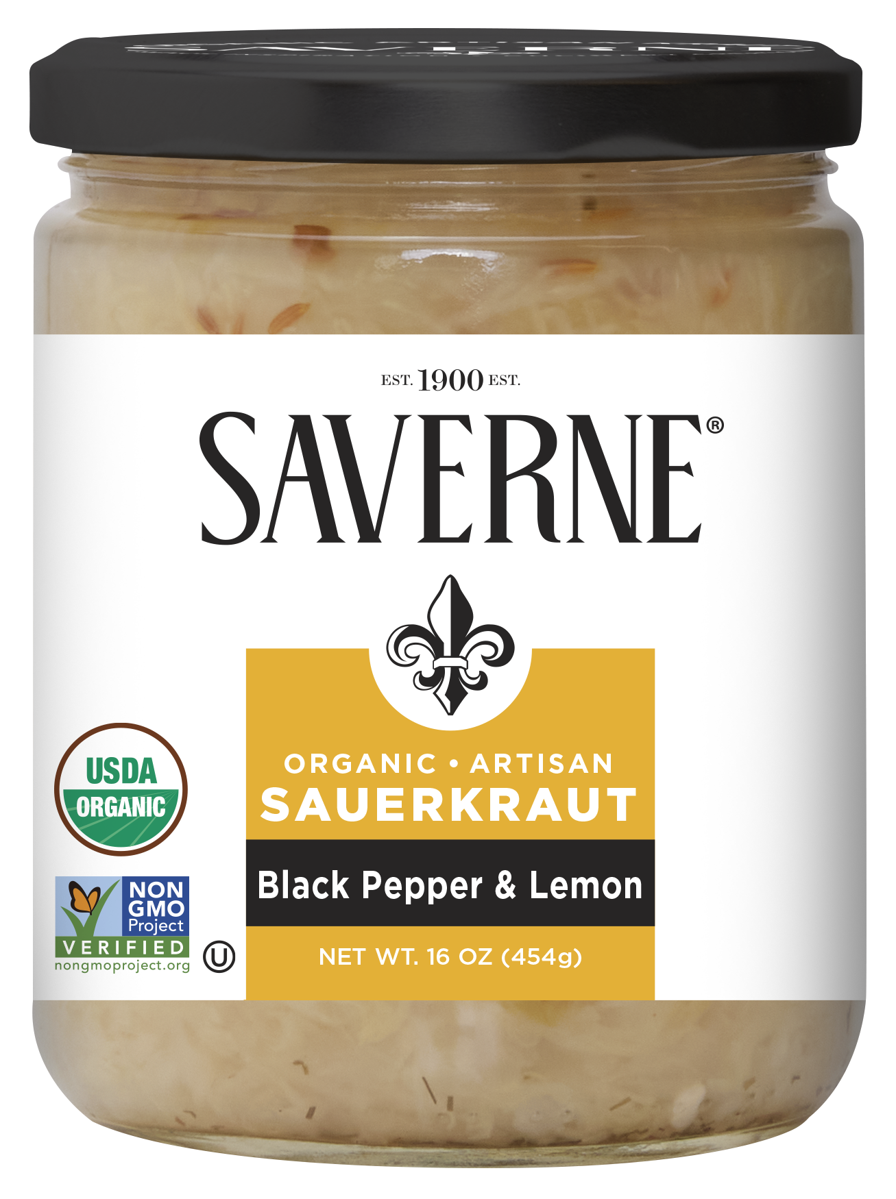 Lemon & Black Pepper Sauerkraut Saverne Organic Sauerkraut